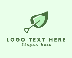 Trowel - Leaf Garden Trowel logo design