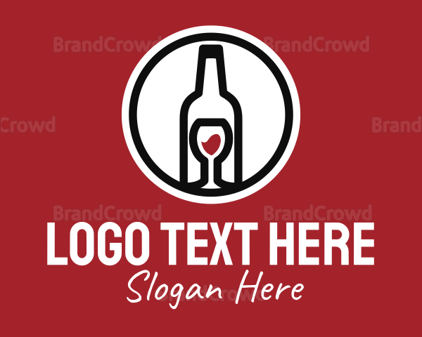 Wine Glass Bottle Logo