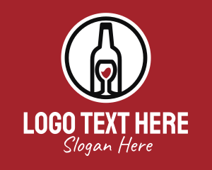Bartender - Wine Glass Bottle logo design