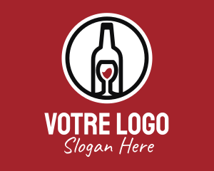 Wine Glass Bottle Logo