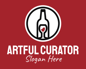 Wine Glass Bottle logo design