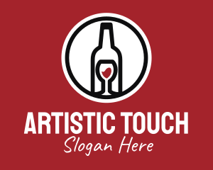 Wine Glass Bottle logo design