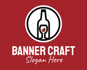 Wine Glass Bottle logo design