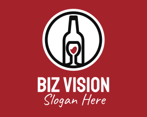 Wine Glass Bottle logo design