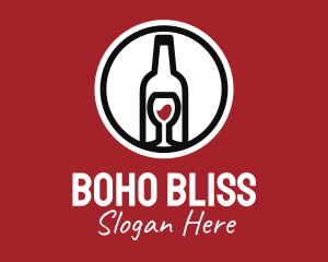 Wine Glass Bottle logo design