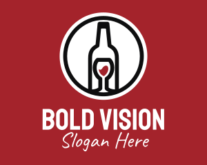 Wine Glass Bottle logo design