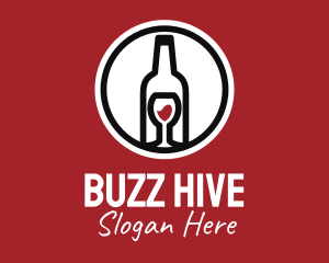 Wine Glass Bottle logo design