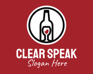 Wine Glass Bottle logo design