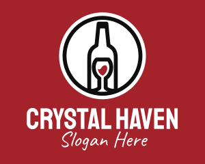 Wine Glass Bottle logo design