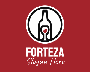 Wine Glass Bottle logo design