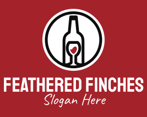 Wine Glass Bottle logo design