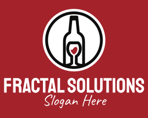 Wine Glass Bottle logo design