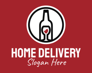 Wine Glass Bottle logo design