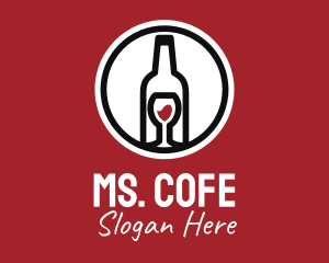 Wine Glass Bottle logo design