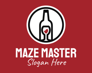 Wine Glass Bottle logo design