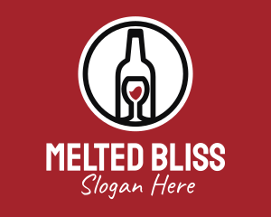 Wine Glass Bottle logo design