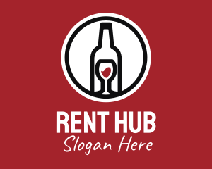 Wine Glass Bottle logo design