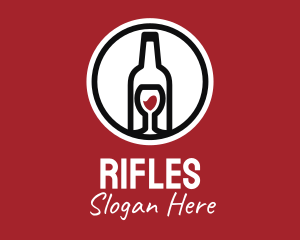 Wine Glass Bottle logo design