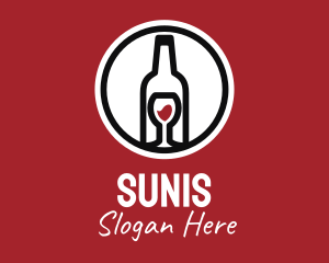 Wine Glass Bottle logo design