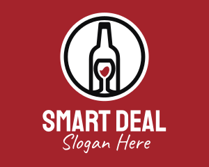 Wine Glass Bottle logo design