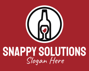 Wine Glass Bottle logo design