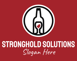 Wine Glass Bottle logo design