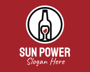 Wine Glass Bottle logo design