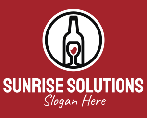 Wine Glass Bottle logo design