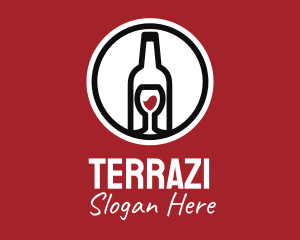 Wine Glass Bottle logo design