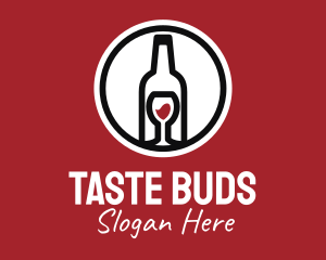 Wine Glass Bottle logo design