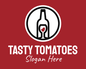 Wine Glass Bottle logo design