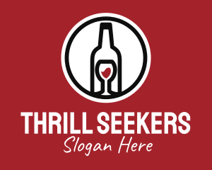 Wine Glass Bottle logo design