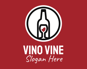 Wine - Wine Glass Bottle logo design