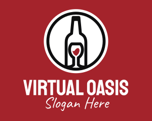 Wine Glass Bottle logo design