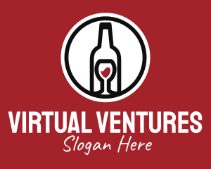 Wine Glass Bottle logo design