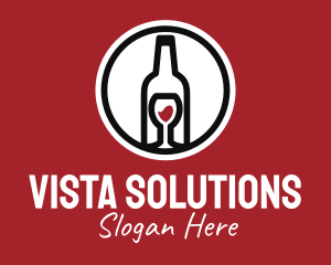 Wine Glass Bottle logo design