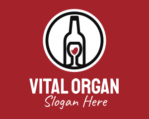 Wine Glass Bottle logo design