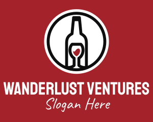 Wine Glass Bottle logo design