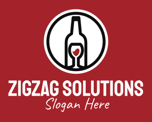 Wine Glass Bottle logo design