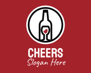 Wine Glass Bottle logo design