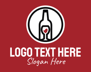 Wine Glass Bottle Logo