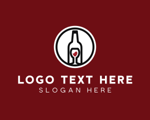 Wine Glass Bottle logo design