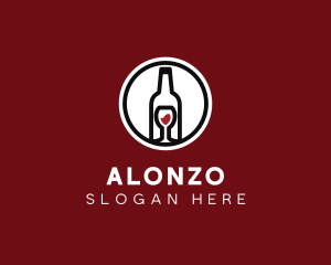 Wine Glass Bottle logo design