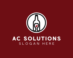 Wine Glass Bottle logo design