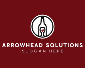 Wine Glass Bottle logo design