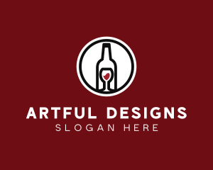 Wine Glass Bottle logo design