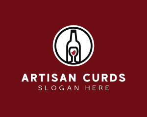 Wine Glass Bottle logo design