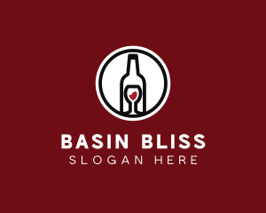 Wine Glass Bottle logo design