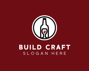 Wine Glass Bottle logo design