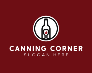 Wine Glass Bottle logo design